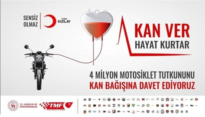 MOTOSİKLET TUTKUNLARI KAN VERECEK