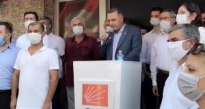 AK PARTİ İL BAŞKANININ TAŞ’I CHP’Yİ KIZDIRDI