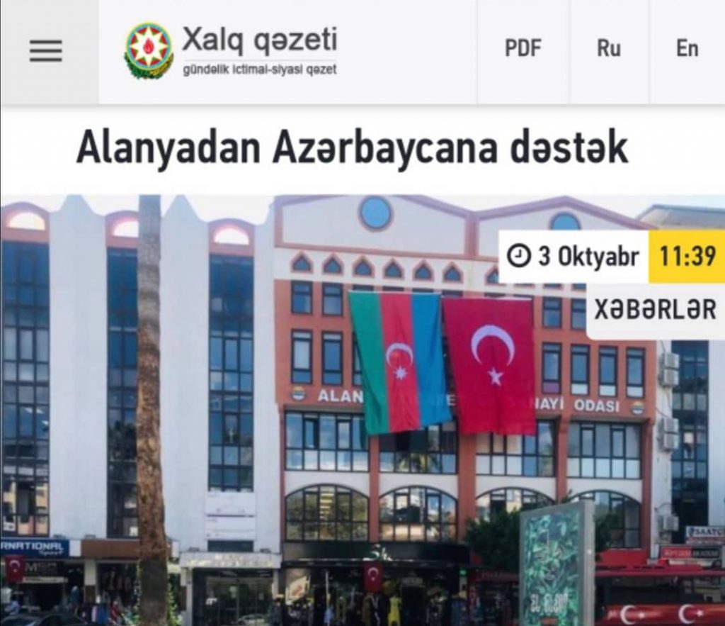 DESTEK İÇİN TEŞEKKÜR AZERBAYCAN’DAN