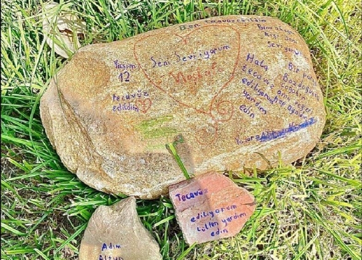 TAŞA YAZILAN İDDİA POLİSİ ALARMA GEÇİRDİ