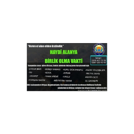 ALKOD’TAN ALANYA HALKINA YARDIM ÇAĞRISI