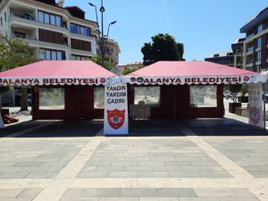 ALANYA BELEDİYESPOR YANGIN YARDIM ÇADIRI KURDU