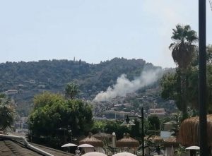 ALANYA KALE YAMACINDA ÇIKAN YANGIN PANİĞE NEDEN OLDU