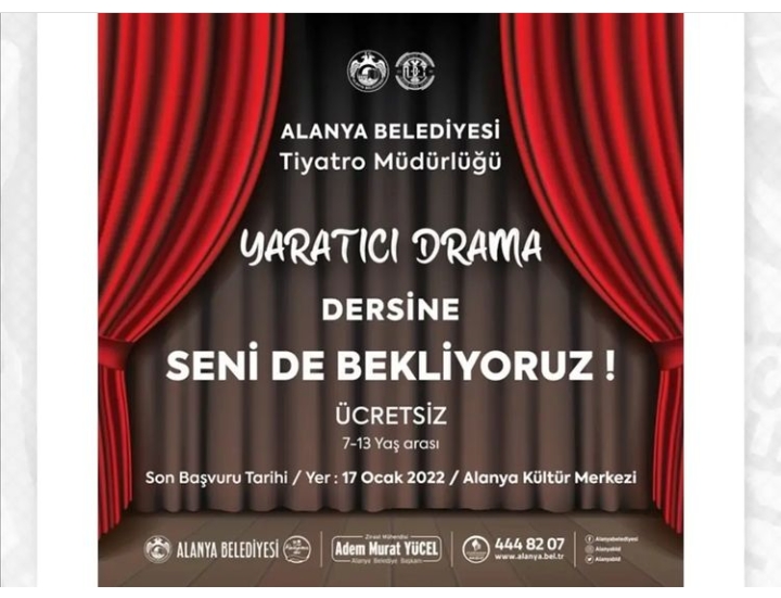 ALANYA BELEDİYESİ’NDEN ÜCRETSİZ DRAMA KURSU