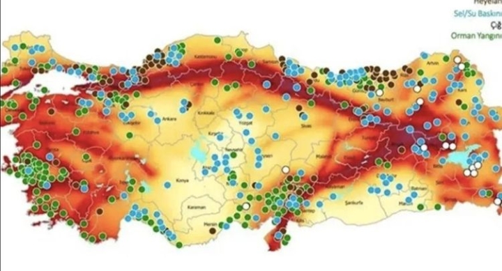 AFAD TÜRKİYE’NİN AFET HARİTASINI YAYINLADI