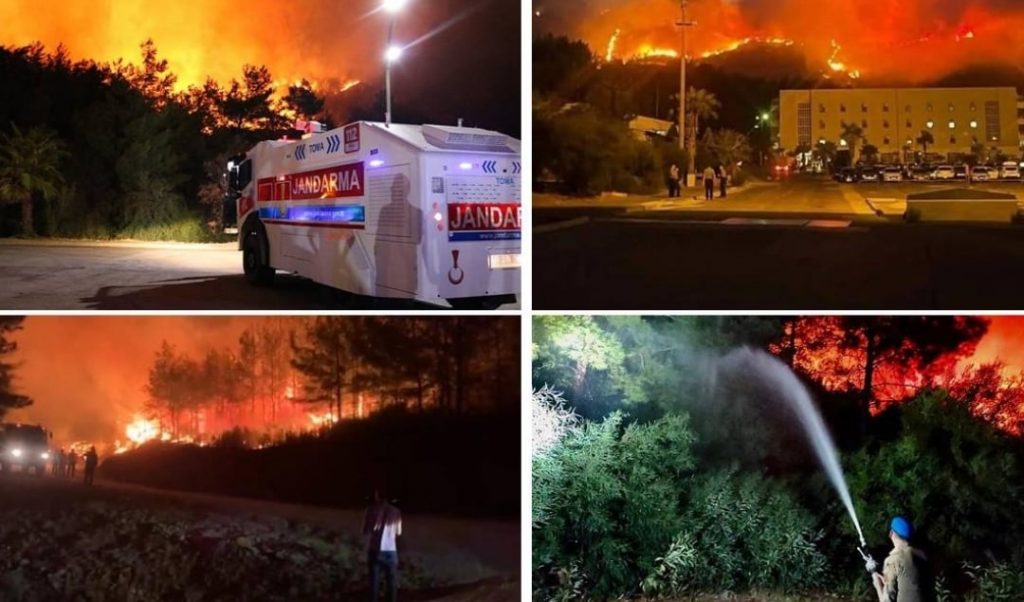 MARMARİS ORMAN YANGINI HIZ KESMEDEN DEVAM EDİYOR