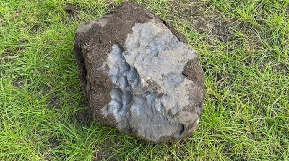 TÜRK AİLENİN BAHÇESİNE 4,5 MİLYAR YAŞINDA TAŞ DÜŞTÜ
