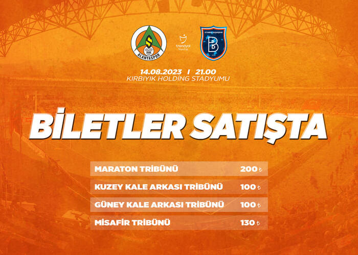 ALANYASPOR BAŞAKŞEHİR MAÇI BİLETLERİ SATIŞA SUNULDU