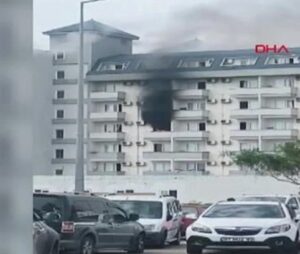 ALANYA’DA OTEL LOJMANINDA YANGIN