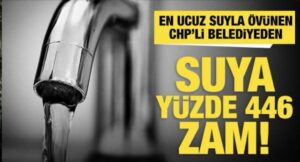 ALANYA’DA SUYA YÜZDE 446 ZAM